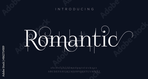 Elegant Luxury Uppercase Lowercase and Number. Classic Lettering Minimal Fashion Designs. 
Typography modern serif fonts regular decorative vintage concept. vector Illustration