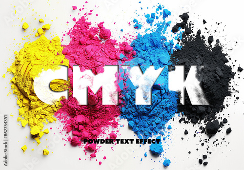 CMYK Powder Text Effect with Ai Elements