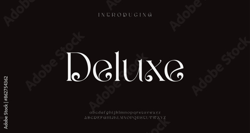 Elegant Luxury Uppercase Lowercase and Number. Classic Lettering Minimal Fashion Designs. 
Typography modern serif fonts regular decorative vintage concept. vector Illustration