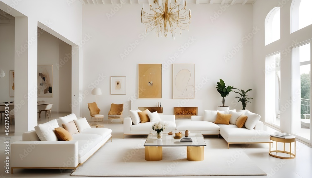 Photo interior modern design room 3d illustration Photo interior modern design room 3d illustration