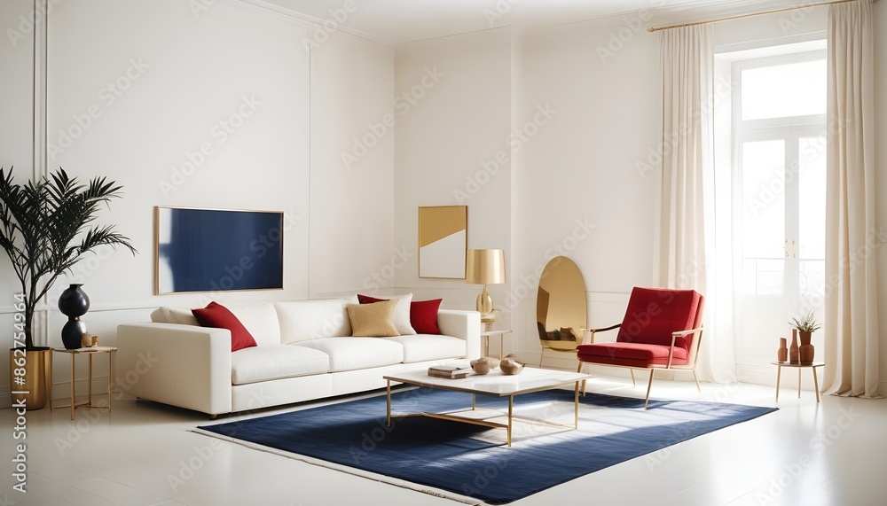 Fototapeta premium Photo interior modern design room 3d illustration