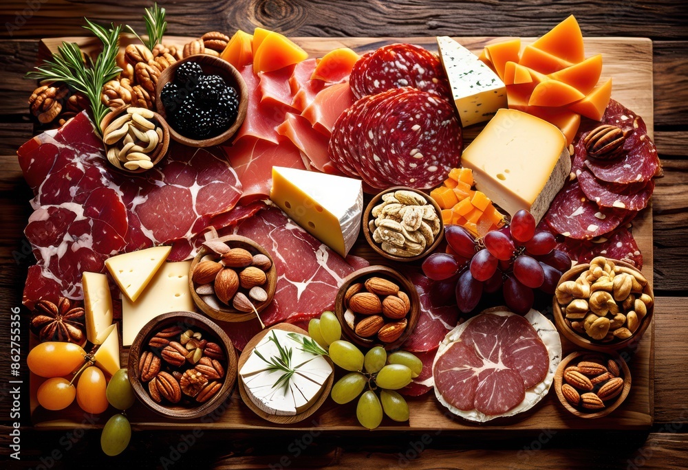 elegant charcuterie boards displaying assorted meats, arrangement, gourmet, sliced, presentation, variety, appetizer, platter, delicious, culinary, stylish elegant charcuterie boards displaying assorted meats, arrangement, gourmet, sliced, presentation, variety, appetizer, platter, delicious, culinary, stylish
