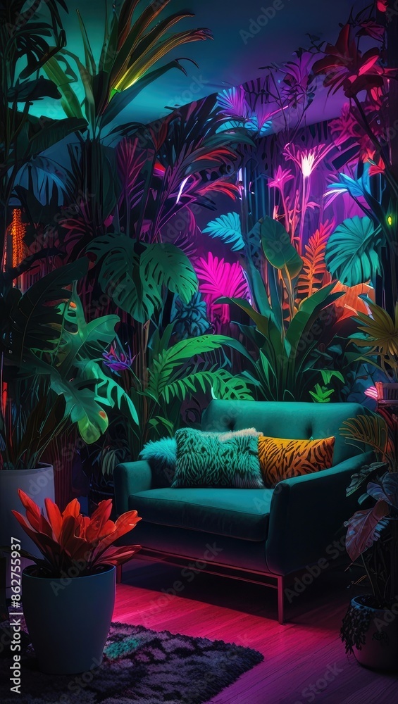 Fototapeta premium garden with palm trees