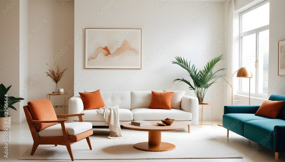 Fototapeta premium Photo interior modern design room 3d illustration