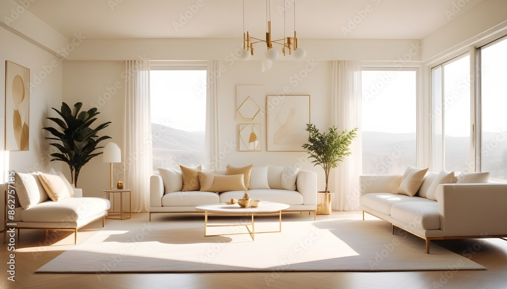 Fototapeta premium Photo interior modern design room 3d illustration