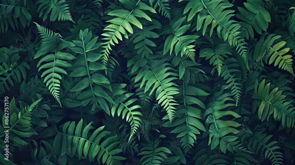 Whimsical fern leaves background natural