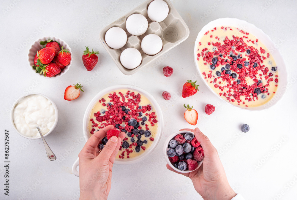 Cooking making baked yogurt healthy dessert Cooking making baked yogurt healthy dessert