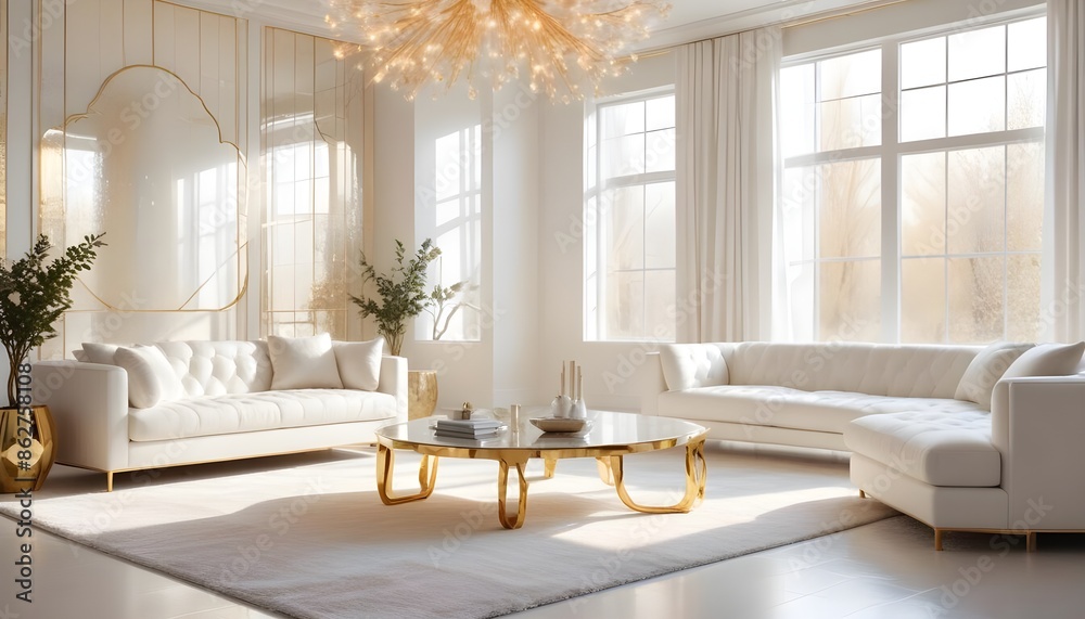 Fototapeta premium Photo interior modern design room 3d illustration