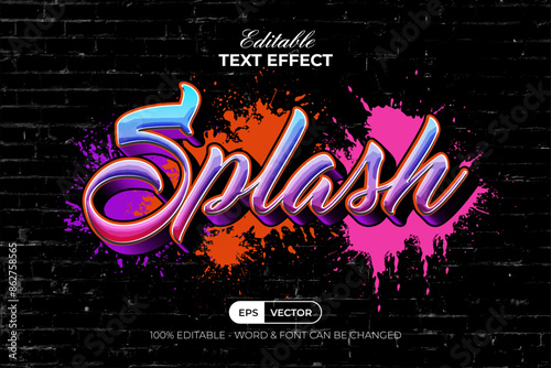 Graffiti Text Effect Gradient Style. Editable Text Effect.
