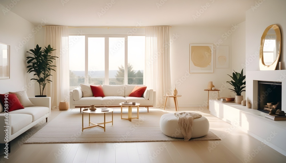 Fototapeta premium Photo interior modern design room 3d illustration