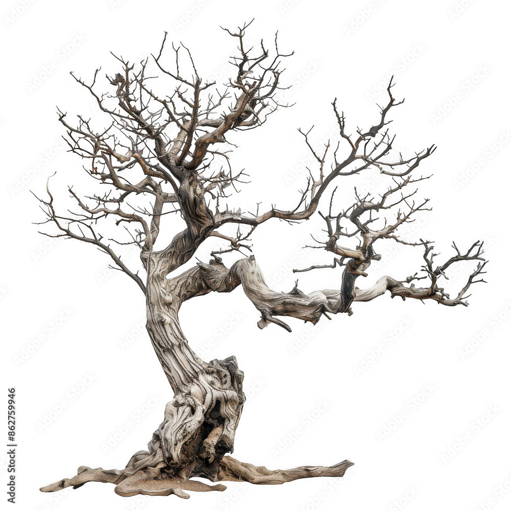 Gnarled Leafless Tree with Twisted Branches Gnarled Leafless Tree with Twisted Branches