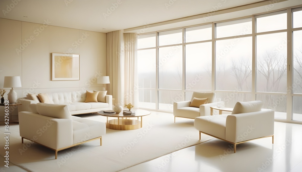 Fototapeta premium Photo interior modern design room 3d illustration