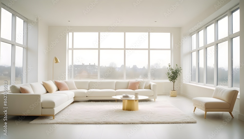 Fototapeta premium Photo interior modern design room 3d illustration