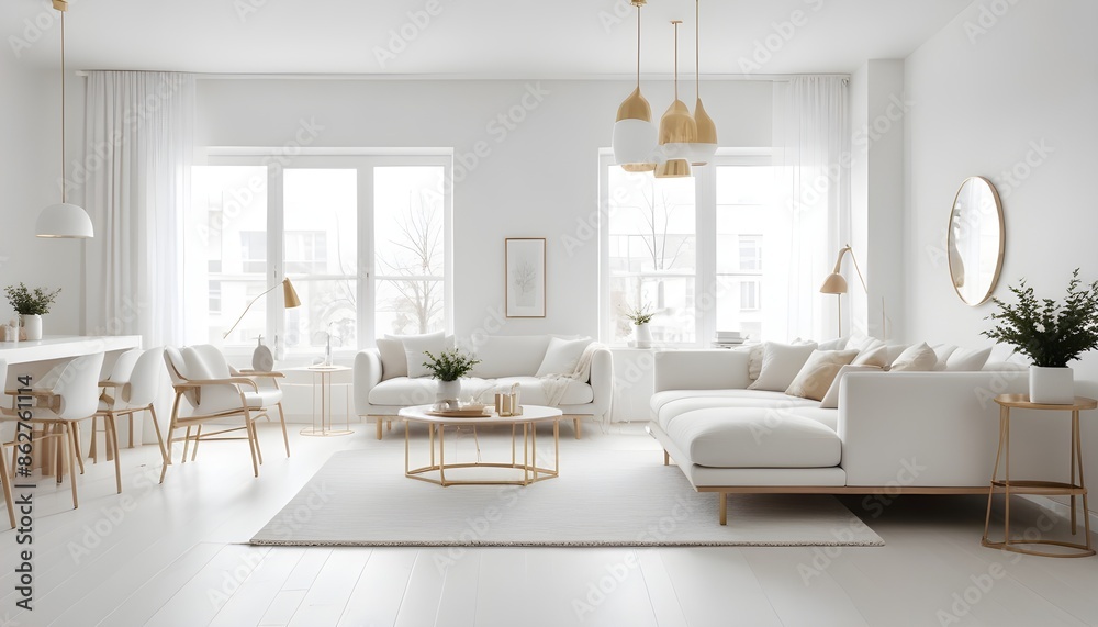 Fototapeta premium Photo interior modern design room 3d illustration