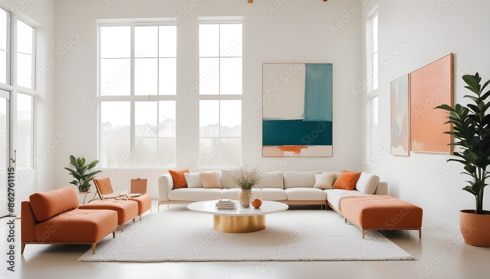 Photo interior modern design room 3d illustration