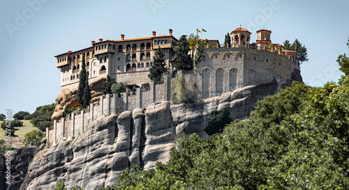 Meteora, Greece - June 01/2024 . Mount Athos Monastery of the Great Meteor. Monastery of the Transfiguration.