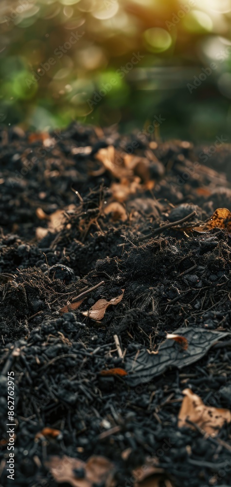 close up of a compost pile decomposing organic matter close up circular economy realistic Overlay backyard garden close up of a compost pile decomposing organic matter close up circular economy realistic Overlay backyard garden
