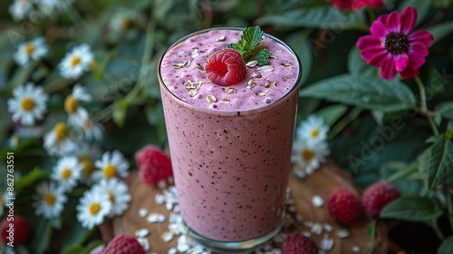 Summery fruit smoothie with berries and mint garnish for a refreshing and delightful treat