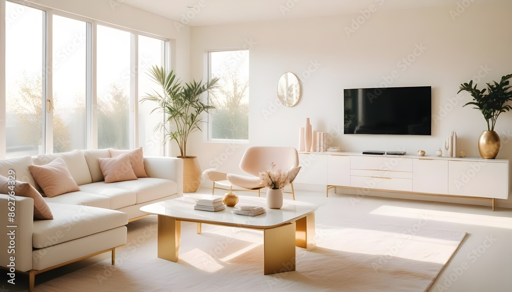 Fototapeta premium Photo interior modern design room 3d illustration