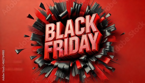 Black Friday Explosion Sale Banner with Bold Text