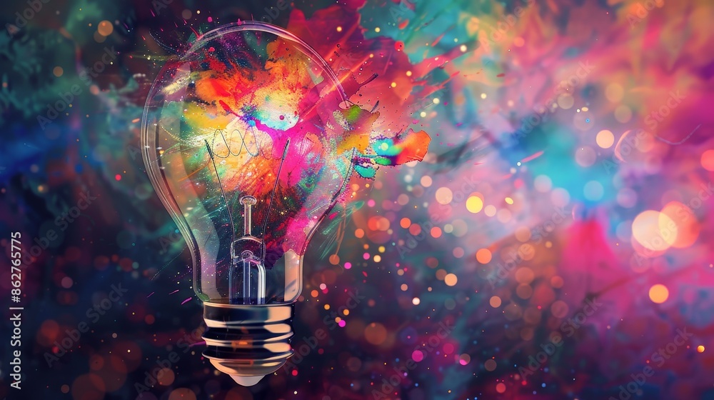 Exploding Light Bulb Symbolizing Breakthrough Innovation Exploding Light Bulb Symbolizing Breakthrough Innovation