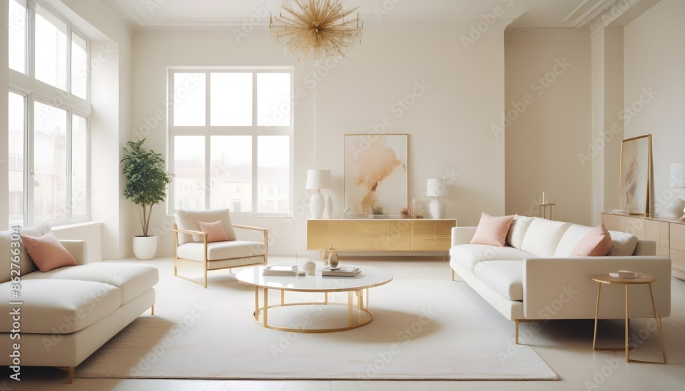 Fototapeta premium Photo interior modern design room 3d illustration