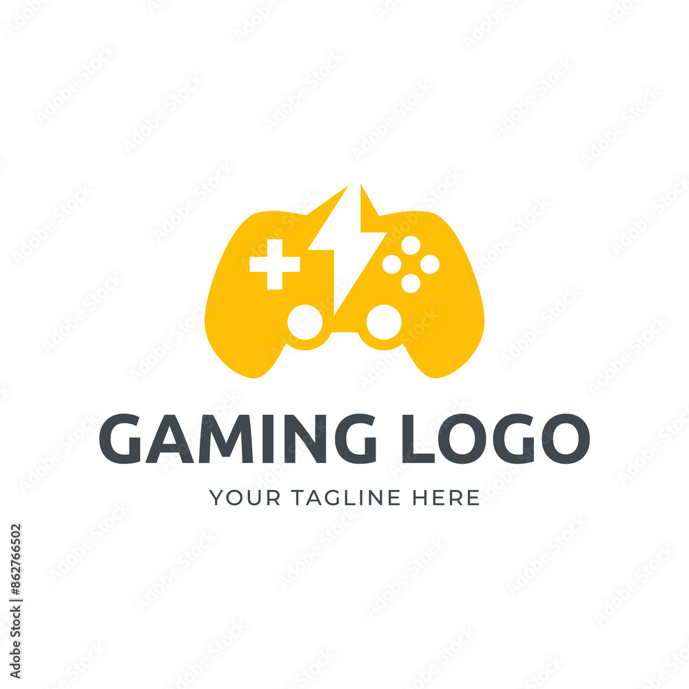 Game console and video games stick logo design template Game console and video games stick logo design template