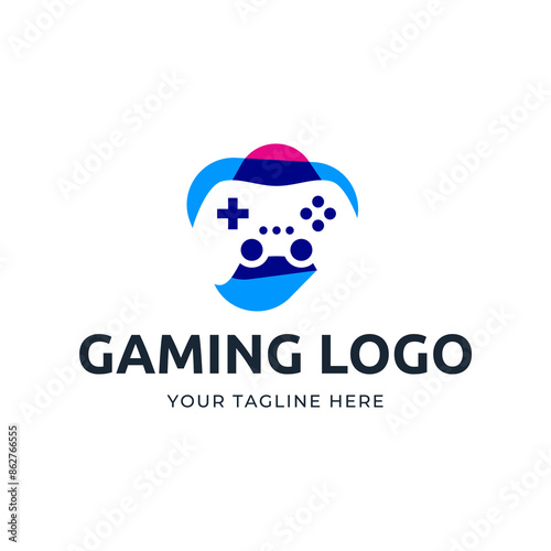 Game console and video games stick logo design template