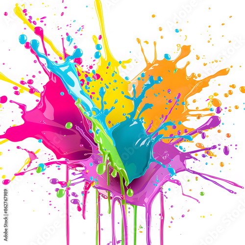 Beautiful banner with bright colorful splash blots. Vector illustration