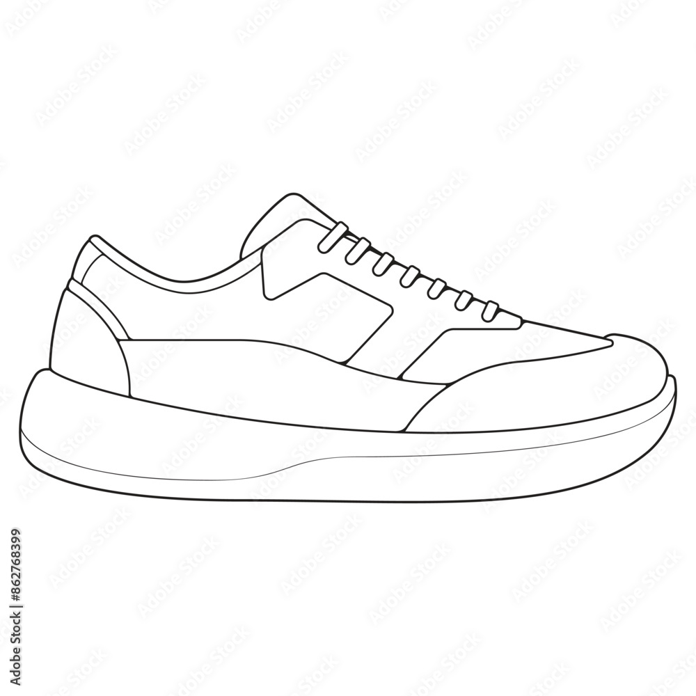 Black and white contour vector illustration of shoes. sneakers, unisex, outline sneakers. vector line. Black and white contour vector illustration of shoes. sneakers, unisex, outline sneakers. vector line.