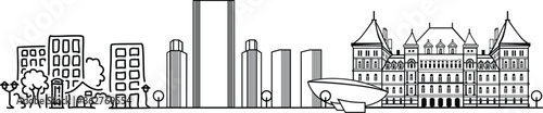 Silhouette skyline vector