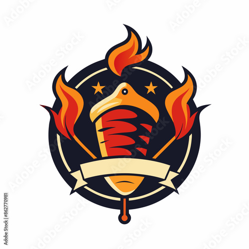 Vector art of a kebab restaurant logo icon illustration 