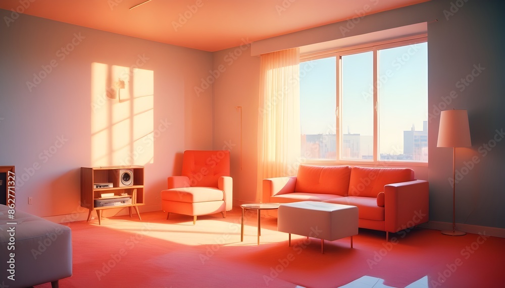 Fototapeta premium Photo interior modern design room 3d illustration