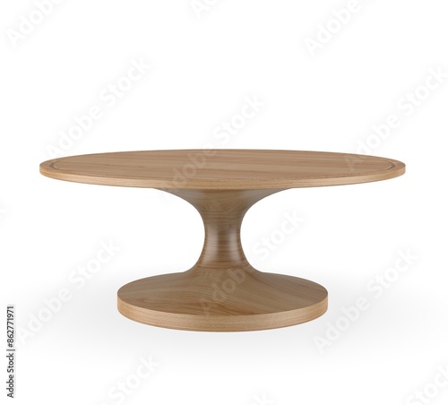 Glass cake stand on white background. 3d illustration.