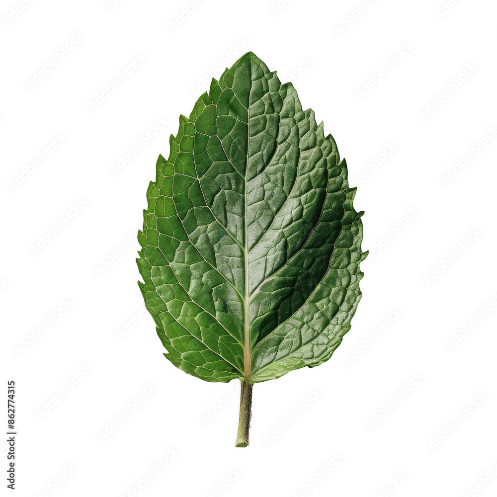 Fototapeta premium Single Green Mint Leaf