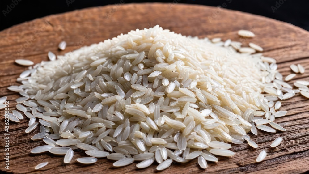 Aesthetic Simplicity, White Rice Bowl on Dark Wood Texture Focus