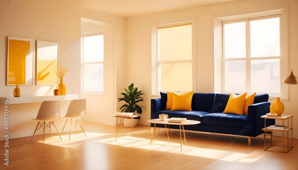 Fototapeta premium Photo interior modern design room 3d illustration