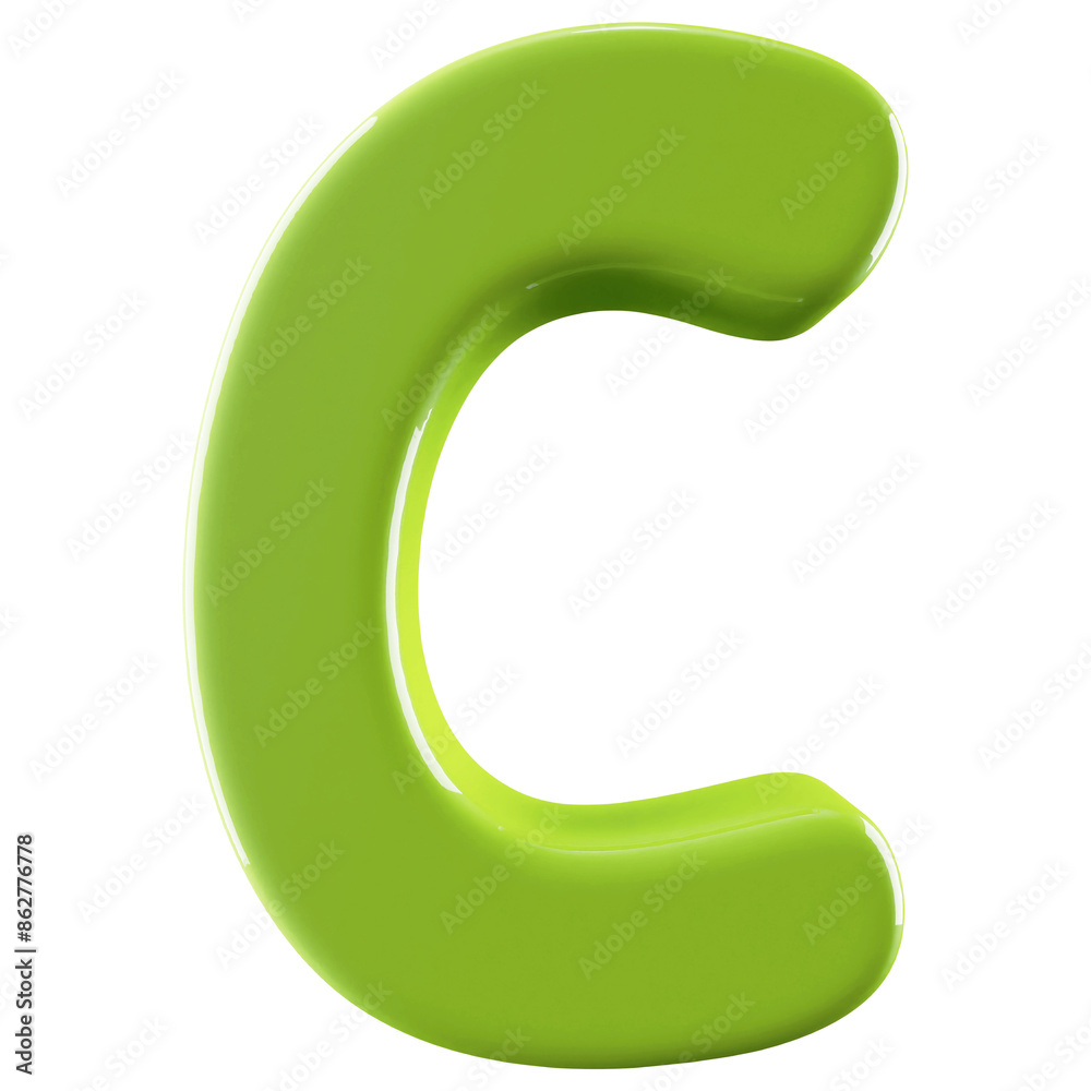 Green 3D Font Letter C uppercase Green 3D Font Letter C uppercase