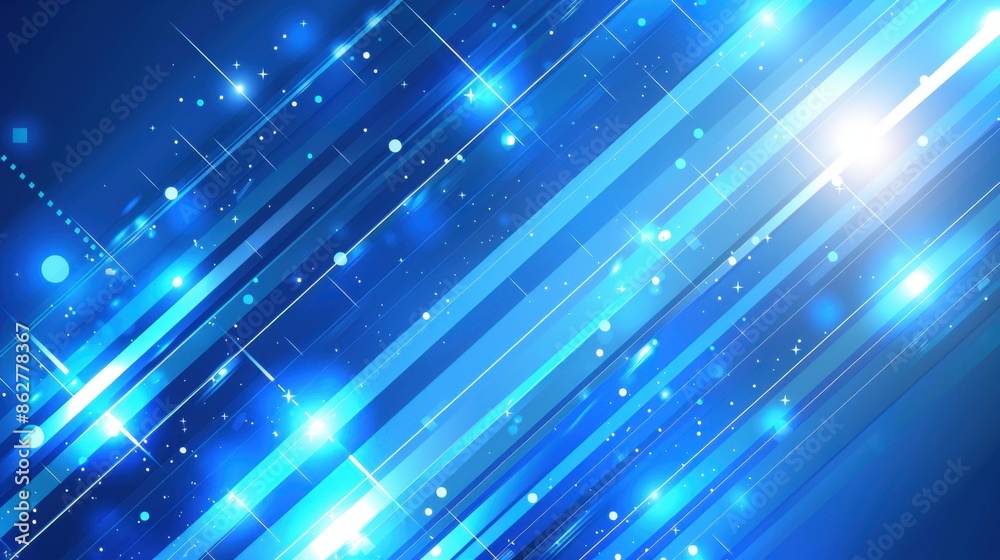 Obraz premium A geometric blue background with diagonal lines and light highlights, giving a contemporary and high-tech feel. 