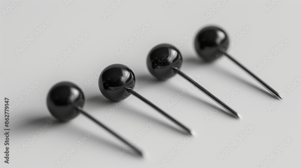 Minimalist push pins set against a plain backdrop, emphasizing their utility and simplicity. Perfect for keeping notes and documents organized.