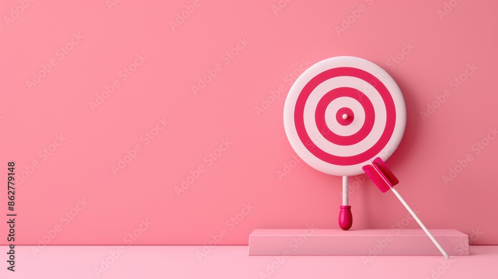 A pink target symbolizing a goal or objective, set against a minimalist backdrop with ample copy space. This image is perfect for illustrating concepts related to strategy and achievement. A pink target symbolizing a goal or objective, set against a minimalist backdrop with ample copy space. This image is perfect for illustrating concepts related to strategy and achievement.
