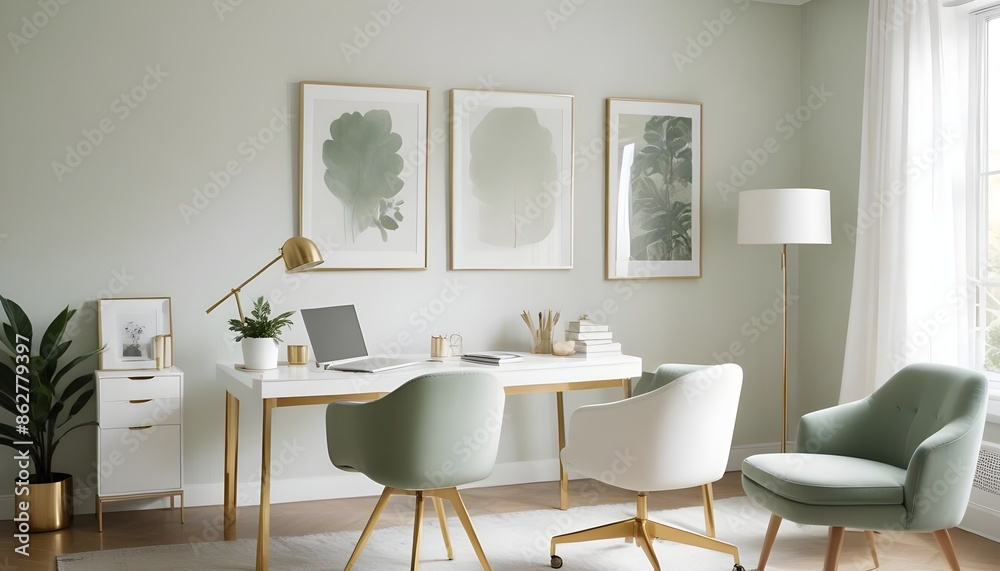 Fototapeta premium Photo interior modern design room 3d illustration