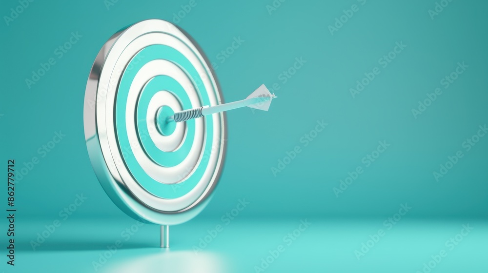 A sleek silver target design against a minimalist backdrop, with plenty of copy space for adding text or graphics. The image conveys a sense of precision and focus, perfect for business and marketing A sleek silver target design against a minimalist backdrop, with plenty of copy space for adding text or graphics. The image conveys a sense of precision and focus, perfect for business and marketing