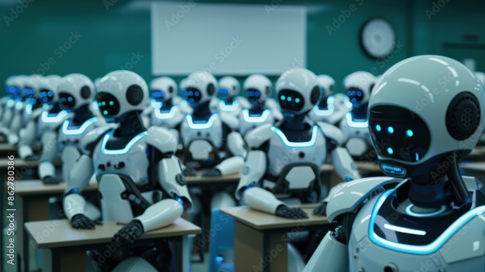 Obraz premium The classroom of futuristic robots
