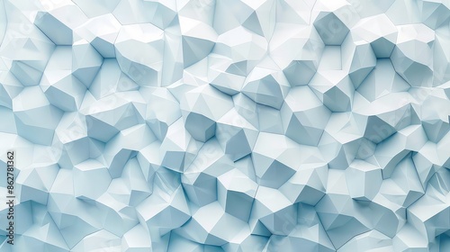 Beautiful futuristic Geometric background for your presentation. Textured intricate 3D wall in light blue and white tones