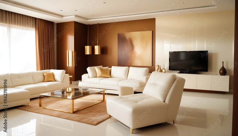 Fototapeta premium Photo interior modern design room 3d illustration