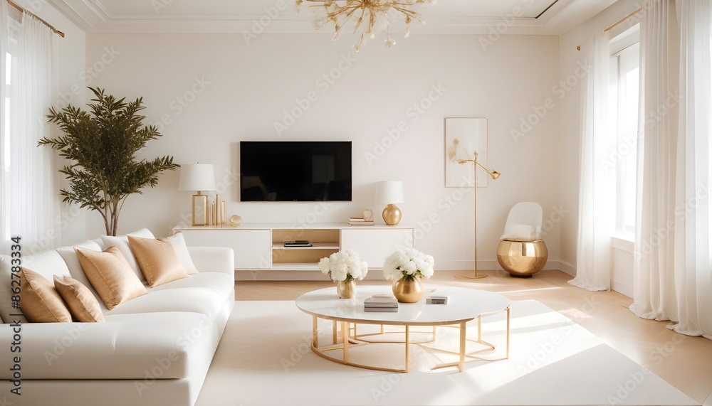 Fototapeta premium Photo interior modern design room 3d illustration