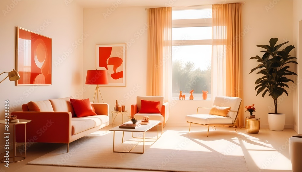 Fototapeta premium Photo interior modern design room 3d illustration