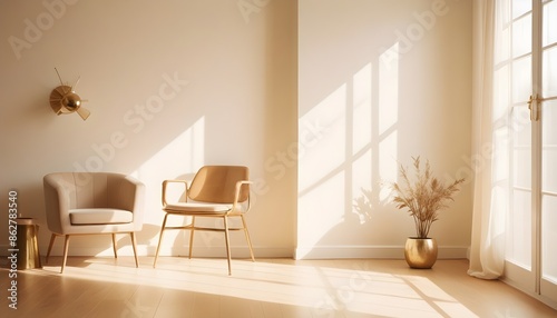 Photo interior modern design room 3d illustration