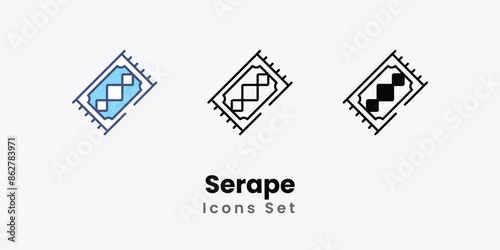 Serape icons vector set stock illustration
